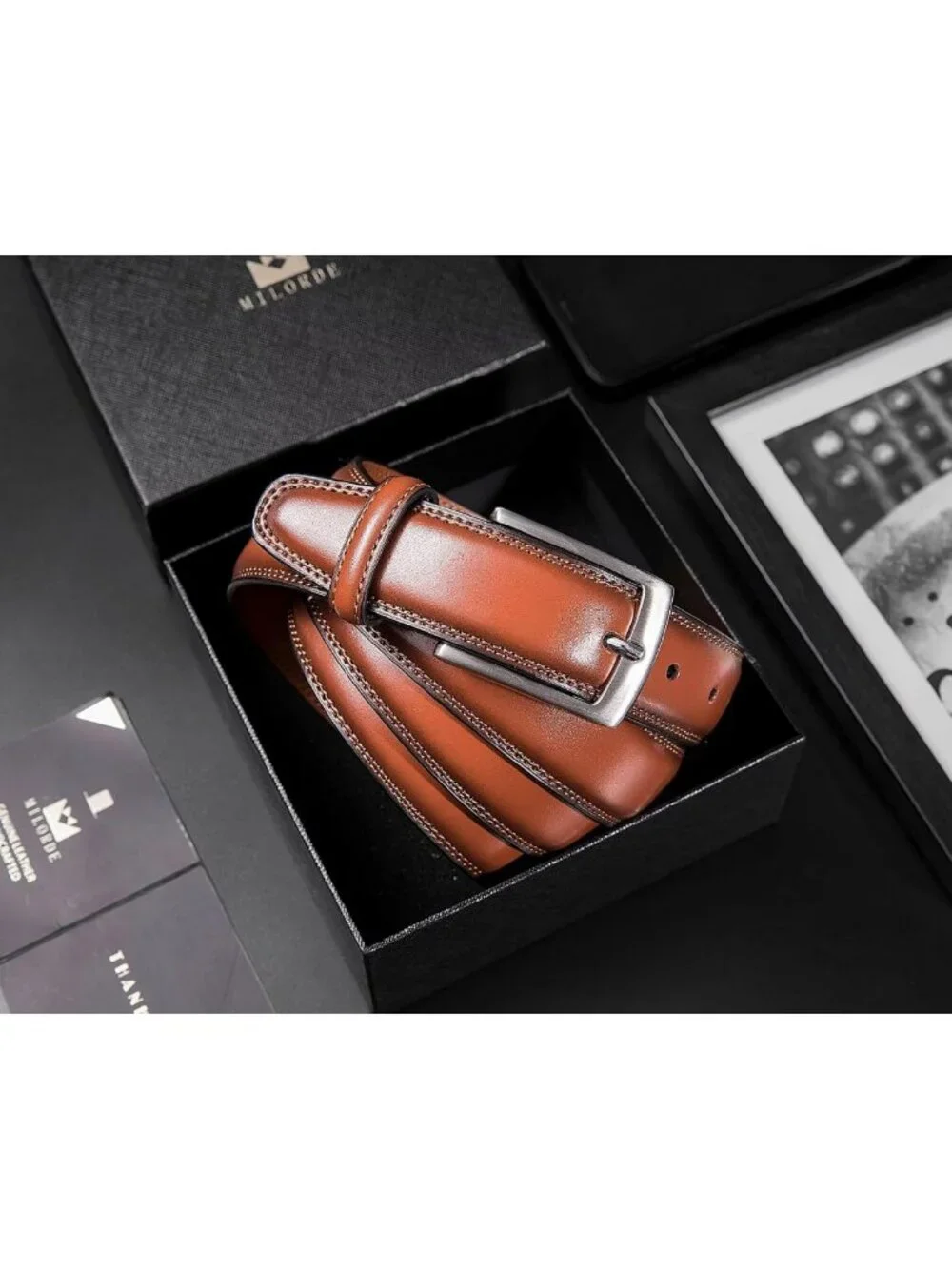 Men's Handmade Genuine Leather Dress Belt - 100% Cowhide, Fashion & Classic